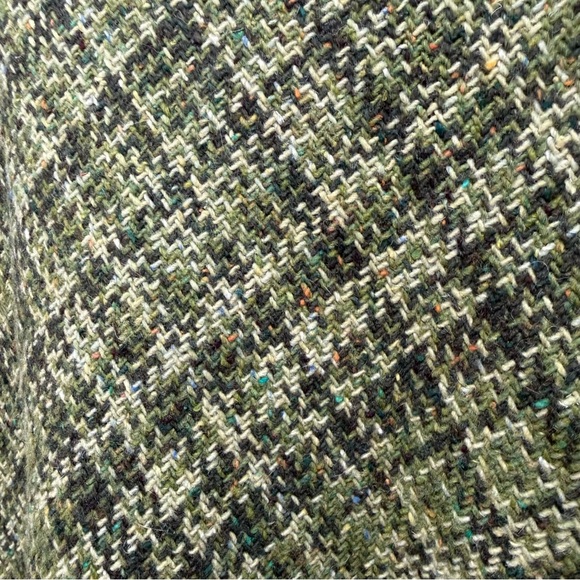 Hobbs London Tweed Skirt Green Plaid A-Line Made in England UK 16 US 12 Wool Zip - Picture 8 of 14